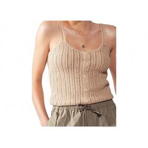 NEW TREND:NOTES crochet tank top in tan